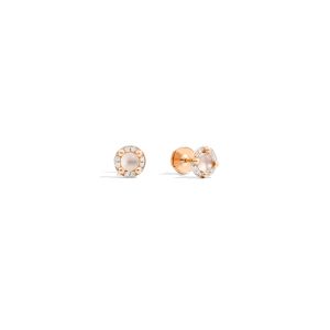 EARRINGS POMELLATO M'AMA NON M'AMA IN ROSE GOLD WITH ADULARIES AND DIAMONDS